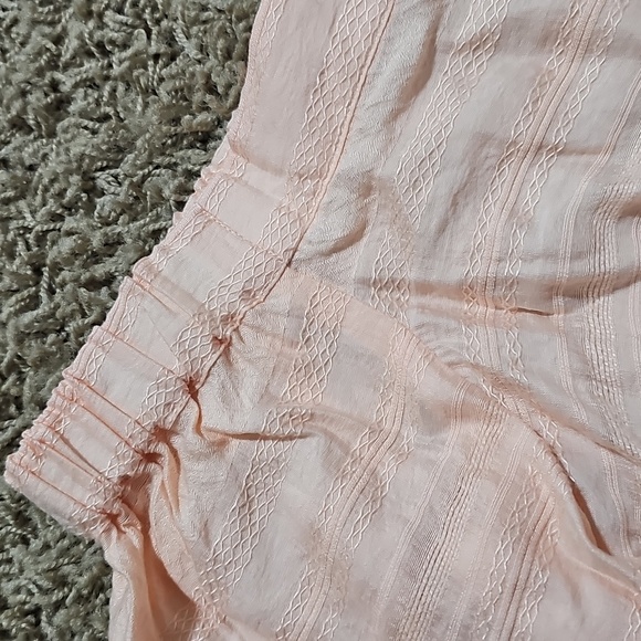 NWT 1.State Top Embroidered Off-the-Shoulder Blouse Pink XS Boho Bell Sleeve - Picture 7 of 7